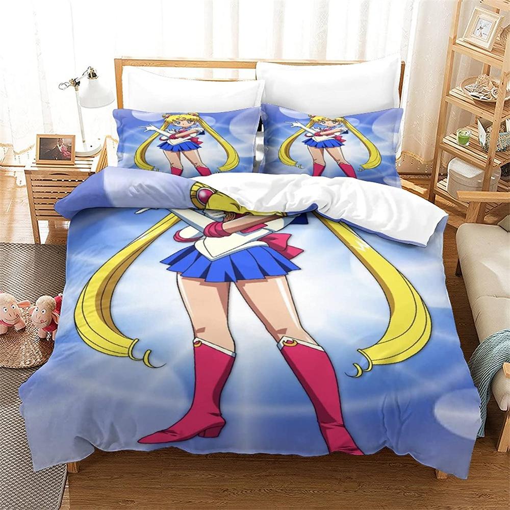 

Комплекты постельного белья Cartoon S-Sailor Moon, изысканный комплект постельного белья, пододеяльник, комплект постельного белья, роскошный подарок на день рождения 135x200cm 2pcs
