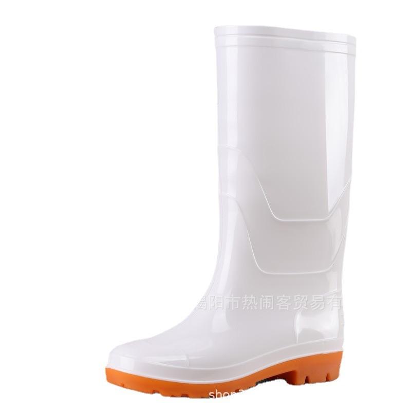 Tall tube white rain shoes kitchen long tube yellow rubber shoes black non-slip Oxford bottom water boots camouflage mason men's water boots