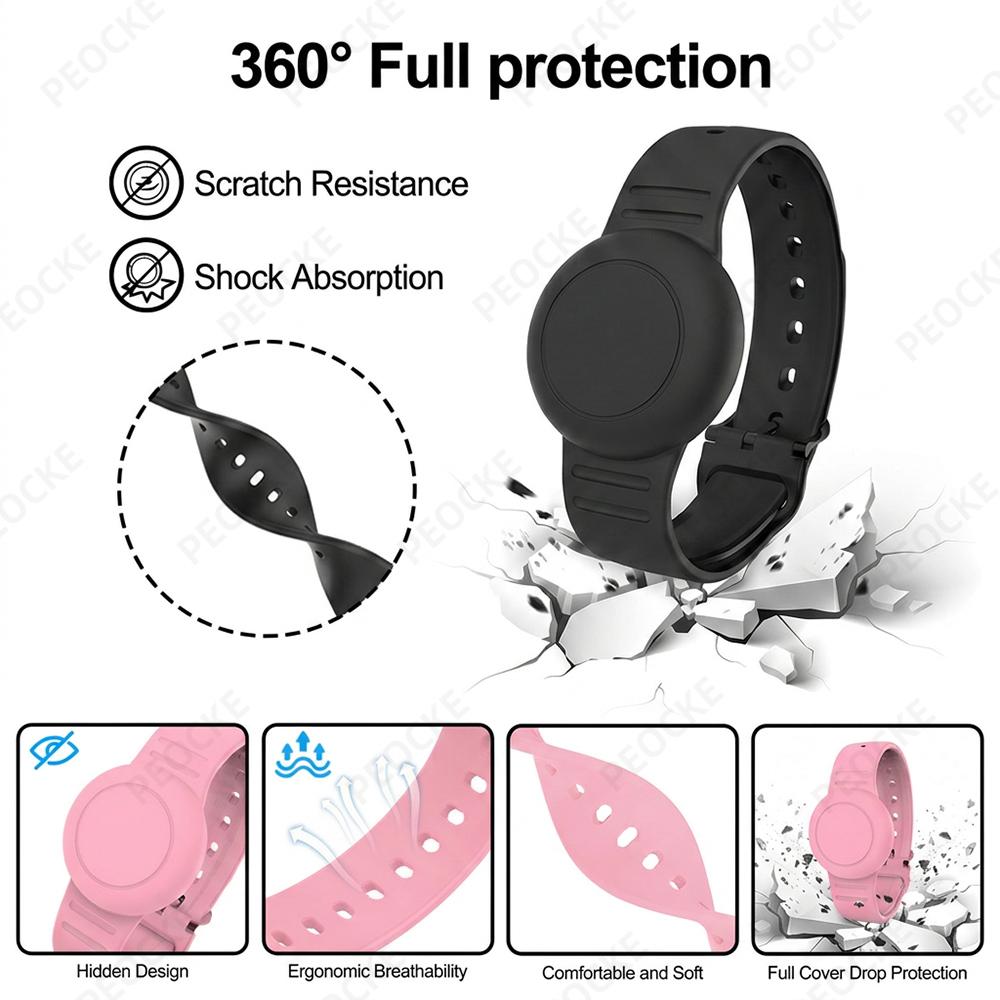 Smart Location Tag With Adjustable Silicone Wristband Works with Android Google Find Hub Anti-Lost GPS Tracker Bluetooth Locator
