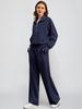 2025 Oversized Half-Zip Sweatshirt & Wide-Leg Sweatpants Women's Two-Piece Casual Set
