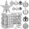 Boules de Noël - SPRINGOS - 100 pcs - Incassables - Argent - Ø 3/4/6 cm