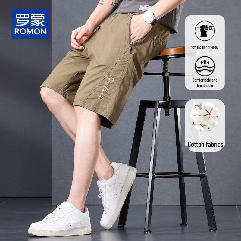 ROMON Men s 100% Cotton Casual Summer Shorts 5XL (180-200 lbs)