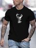 Male Deer Head Pattern Printed TShirt Summer Casual RoundNeck Short Style TShirt Summer Outdoor QuickDrying Unisexs TShirt