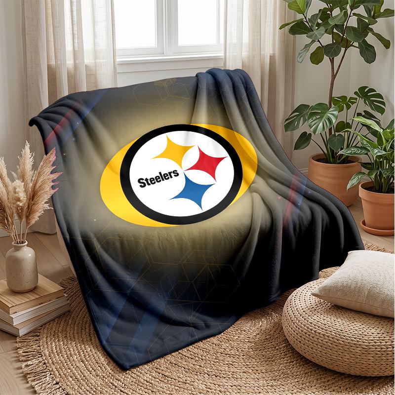 Coperta in Flanella Pile Pittsburgh Steelers Coperta Calda e Accogliente per Divano Letto Viaggio Uso Stagionale