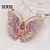 Sweater Brooch Pin Rhinestone Butterfly for Women, Vintage Insect Lapel Pin, Dainty Butterflies Decorative Accessory Clothes Scarf Shawl Dress