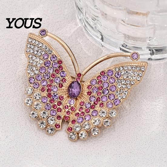 Sweater Brooch Pin Rhinestone Butterfly for Women, Vintage Insect Lapel Pin, Dainty Butterflies Decorative Accessory Clothes Scarf Shawl Dress