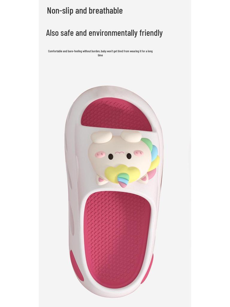 Sommer Cartoon Kinderhausschuhe: Rutschfeste Sandalen mit weicher Sohle für Jungen und Mädchen, Süße Baby-Strandbekleidung für drinnen/draußen