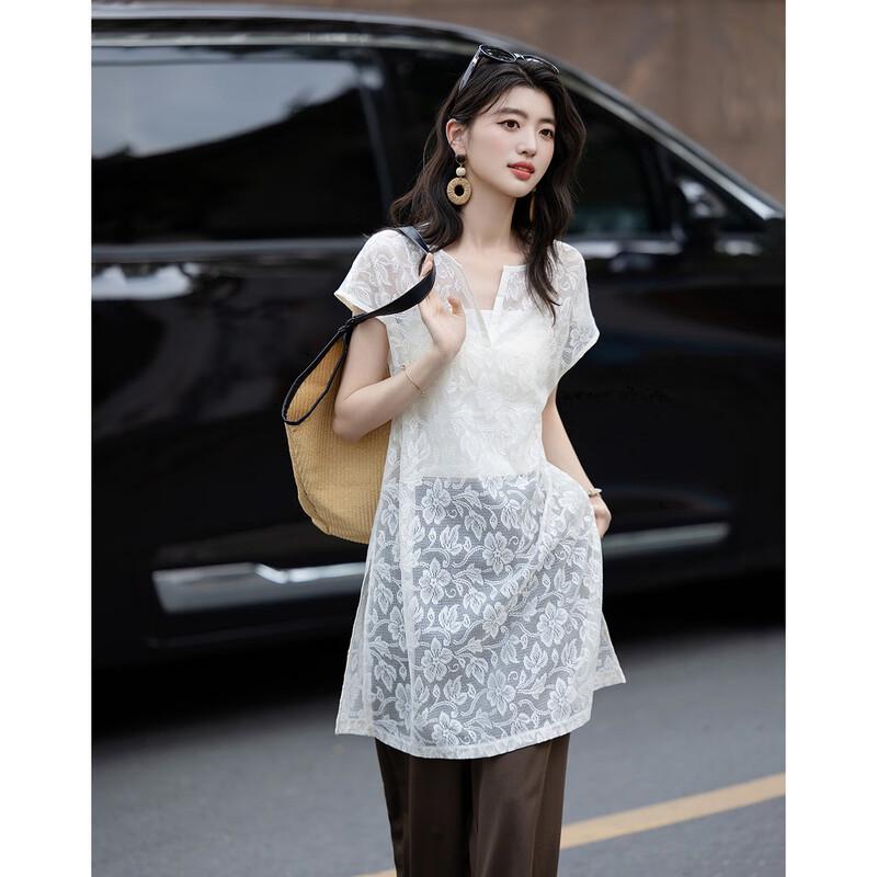 Легкая футболка Demana с цветочным кружевом M