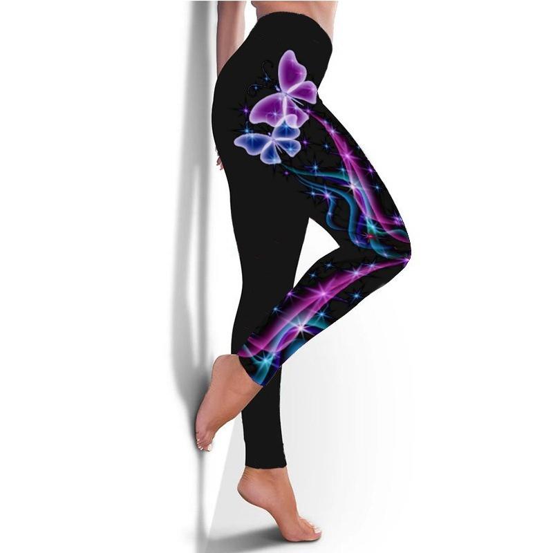 

Butterfly Print Yoga Pants Women High Waist Hip-lifting Sweatpants Slim Fit Leggings Plus Size Fitness Slim Leggings Printing Sport Yoga Pants XXXL синій