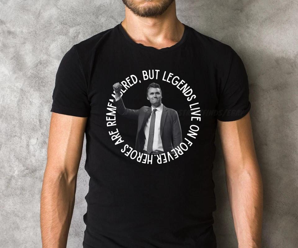 

Charlie Kirk Memorial T Shirt Rest in Peace RIP Charlie Kirk 19932025 Conservative Tee Woman Man Adult Cotton Shortsleev S