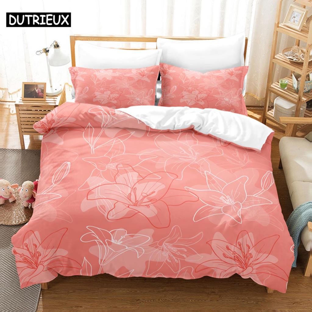 Flower Duvet Cover Set King Size 230X260 Single Double Bed Quilt Covers Pillowcase 3D Queen Bedding Sets Full Twin 2PCS 3PCS New