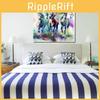 Modern Animal Art Canvas Wall Hanging For Living Room Decor With Abstract Colorful Horses