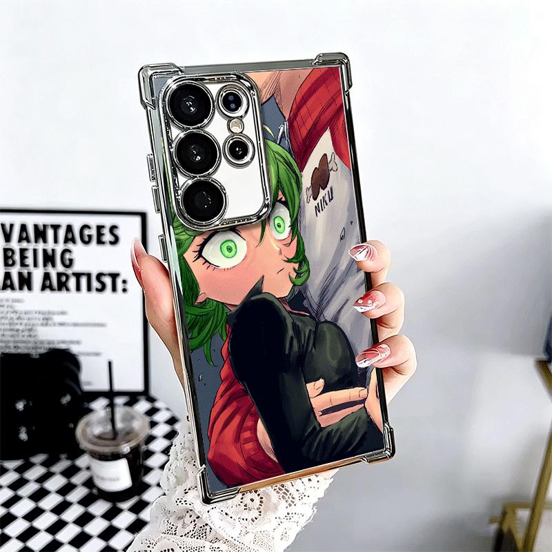 One P-Punch-Mans Tatsumaki Soft Phone Case For Samsung Galaxy S26 Ultra S25 Edge S24 FE S23 Plus S22 S21 + S20 Plating Anti-Fall