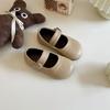 Girls' Retro Leather Shoes - New Children's Velcro Shoes with Soft Soles