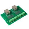 RJ45 Ethernet Connector Breakout Board Dual Network Port Input Screw Terminal Board with Bracket