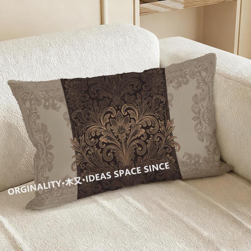 Elegant Floral Pattern Pillowcase Suitable For Sofa Bedroom Car Pillow Cover Cushion Rectangular Back Cushion