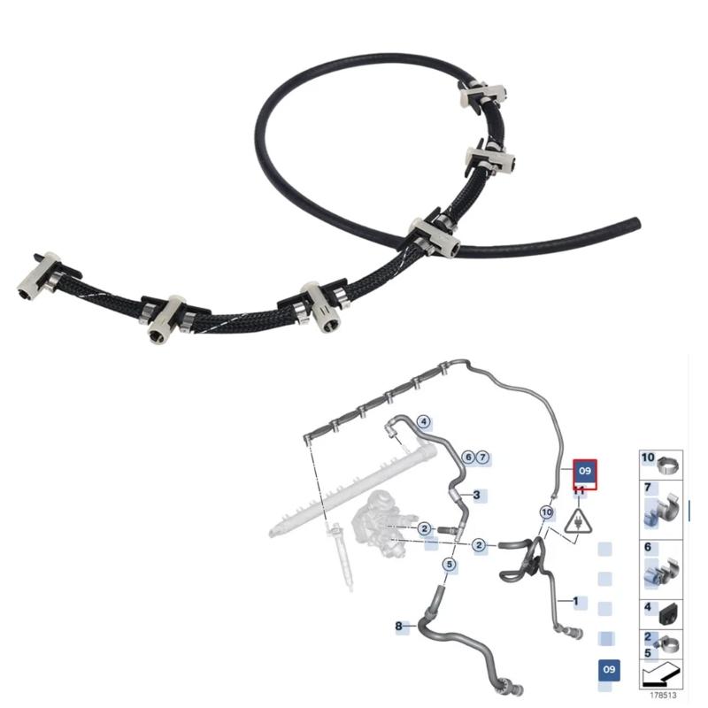 Fuel Injector Return Overflow Hose 13537799993 for E70 E71 E72 E90 E91 Replacement Overflow Line Automotive Accessories