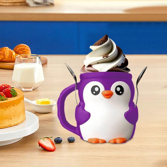 Ice Cream Cup Holder Penguin Shape Soda Beer Bottle 16 Oz Capacity Dessert Party Accessory Kitchenware