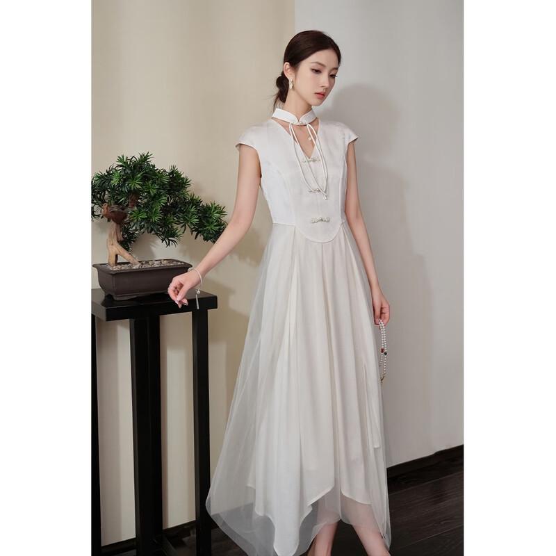 

JK&JS New Chinese Style Jacquard V-Neck Sleeveless Dress XL