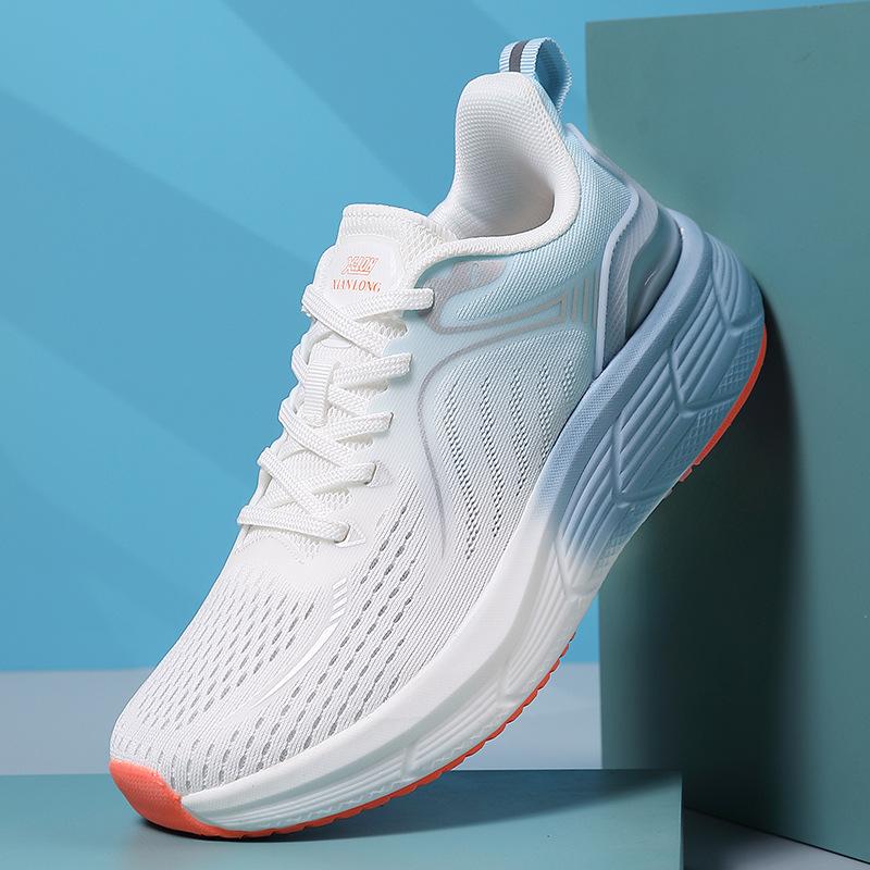 Women's Breathable Gradient Mesh Running Shoes Non Slip Lightweight Casual Sports Sneakers