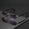 New Box Frameless Men's Sunglasses Metal Fashion Sunglasses Women's European and American UV Protection Advanced Sense