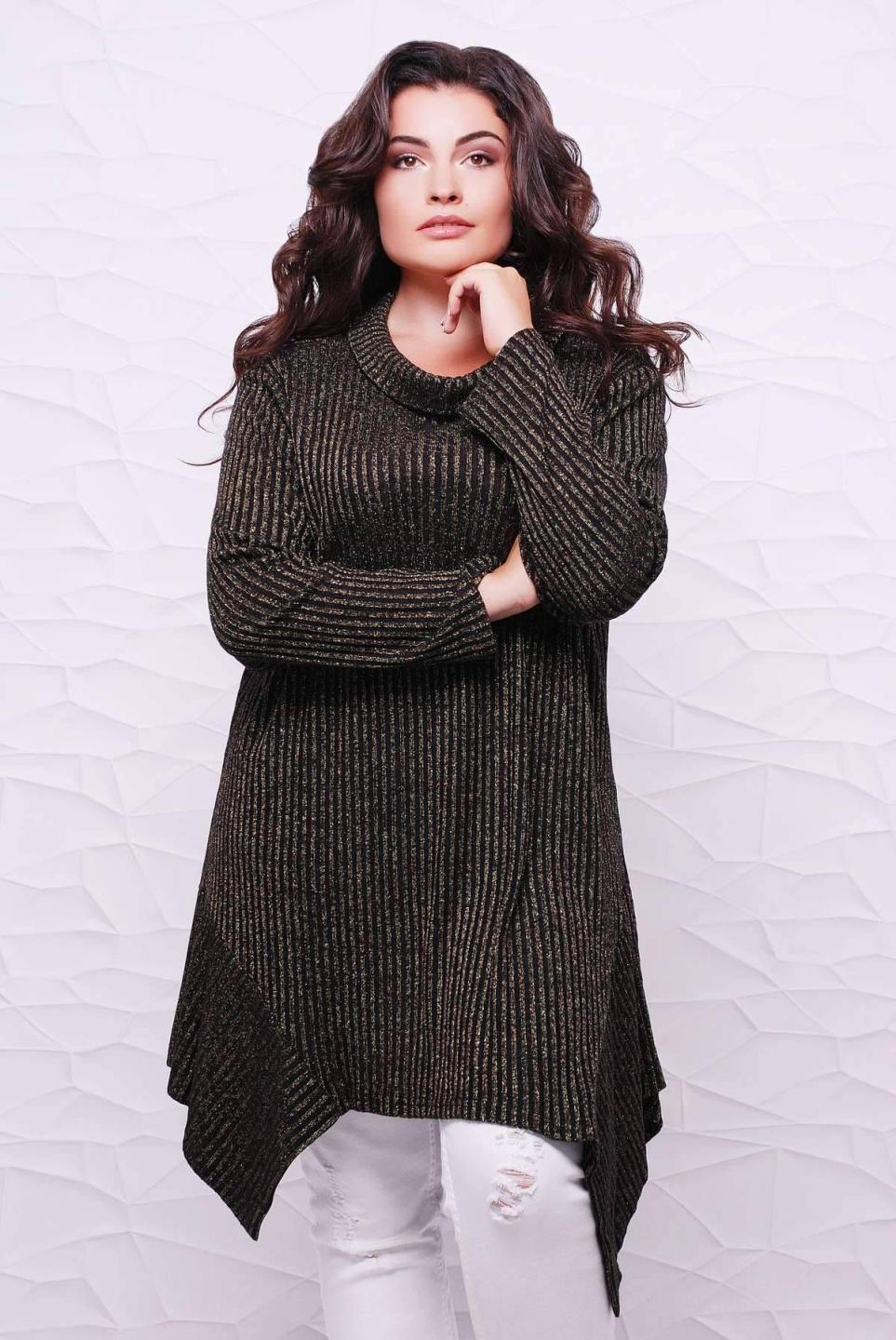 

Туніка з трикотажу з люрексом Tatiana РІАНА 6XL золотий