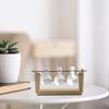 Terrarium Transparent with Wooden Stand Glass Vase Holder Creative Flower Pot for Coffee Shop Room