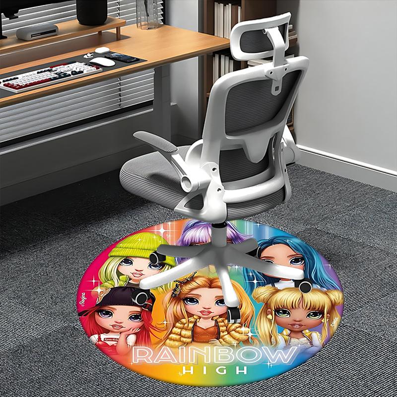 

Rainbow High Dolls,Fashion Dolls Chair mat Round Rug-Office carpet, Machine Washable, Non-slip, Suitable for Living Rooms, Bedrooms, Entrywa 80cm by 80cm