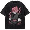 Dragon Ball Super Saiyan Rose Goku Printed Tshirt Mens and Womens Washed Tshirt High Quality Vintage Cotton Tshirt Top