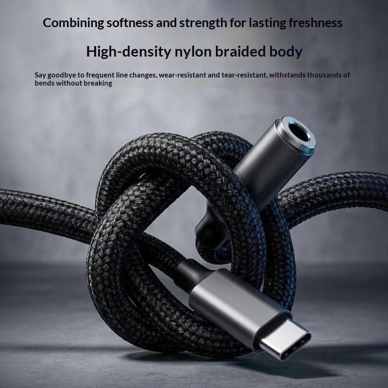 Type C to 3.5mm Jack Audio Adapter Universal Fit HiFi Stereo Sound for Car Headset Wired Earphone Use