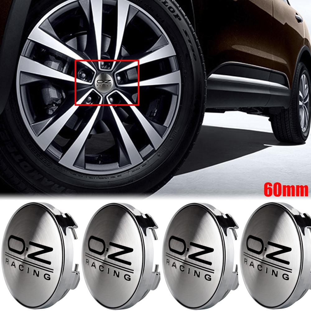 

Silver OZ RACING Hub Cap 4pcs 60mm OZ Wheel Center Cap Sticker Rims Cover Universal Cars OZ RACING Wheel Hubcap Wheel Sticker