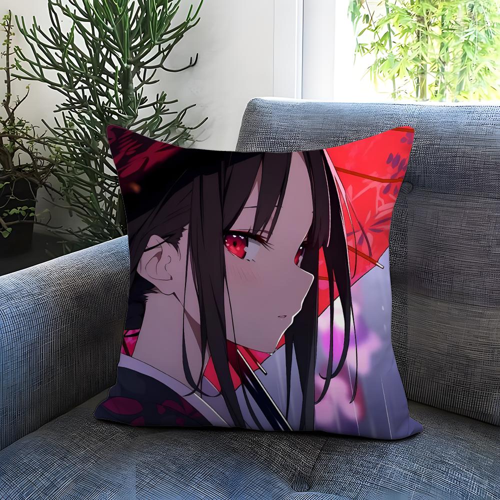 Kaguya-sama Love Is WarS Cushion Cover Comfortable Reversible Pillow Cover Ideal for Car Sofa Bedroom & Beyond