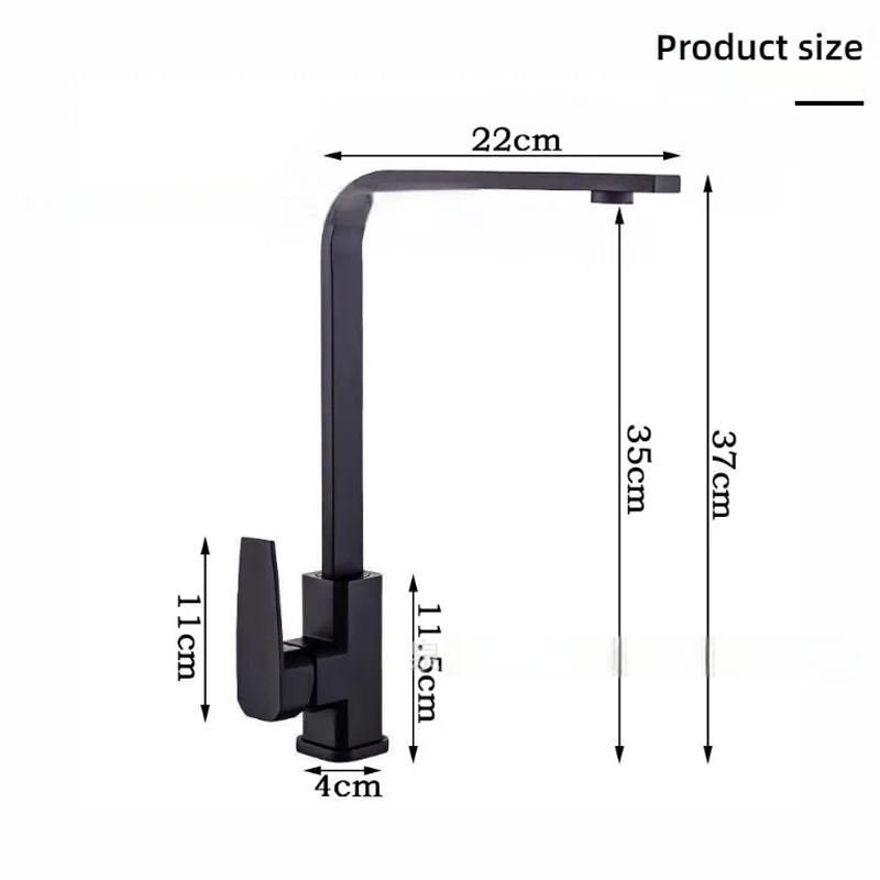 Kitchen 7-shaped Faucet Hot And Cold Water Mixer 360 Degree Rotating Tap Kitchen Sink Faucet with Inlet Pipe