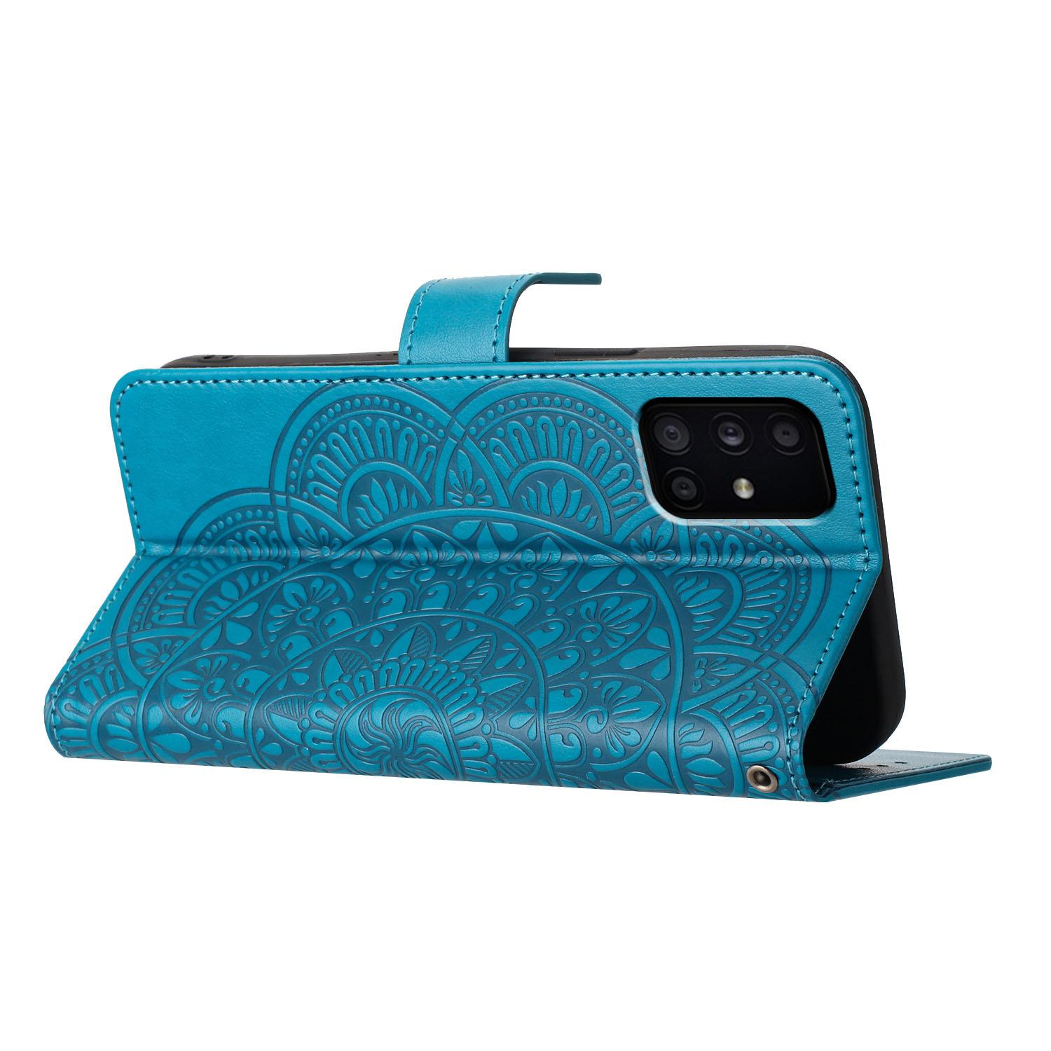 

For Samsung Galaxy A71 4G SM-A715 Case Folio PU Leather Phone Cover Blue