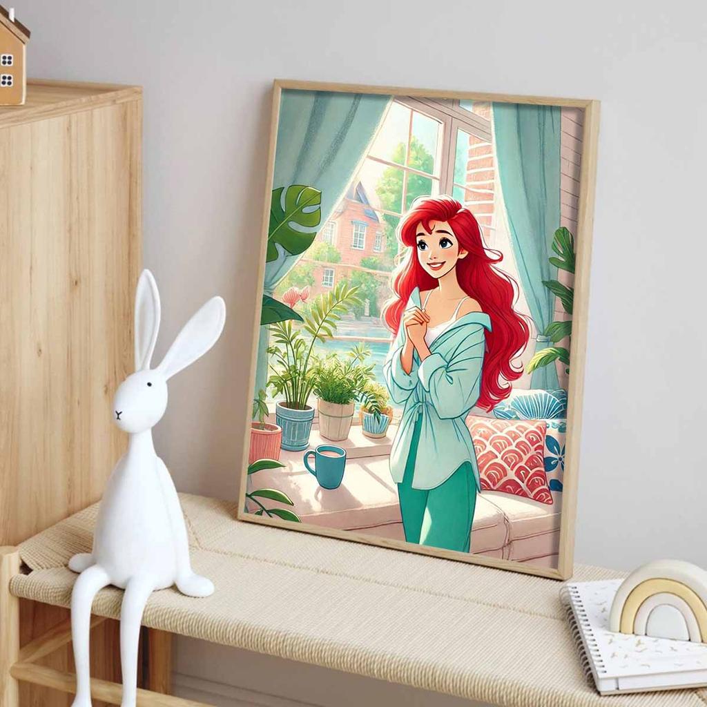 Disney Little Mermaid Ariel Diamond Paint Art Kit Mosaic Painting Diamond Art Home Room Decor Gift