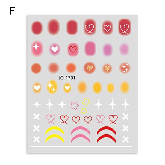 Nail Sticker Romantic 3D Effects Ultra Thin Blush Design Sticker Pink Heart Love Transfer for Girl