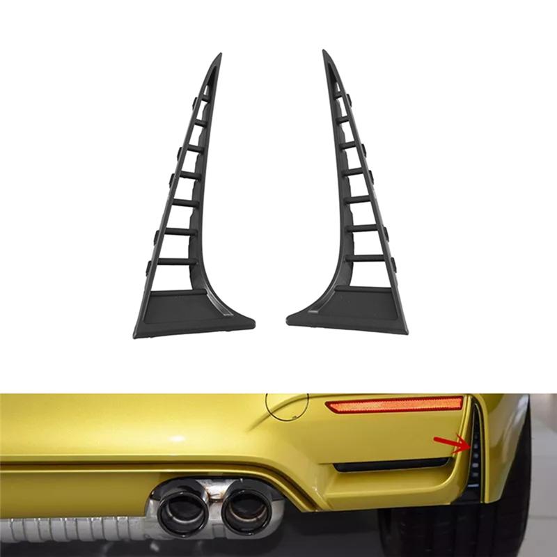 1Pair Car Rear Bumper Grill Trim Strip 51128056587 51128056588 For BMW 3' F80 M3 4' F82 F83 M4 Radiator Grille Cover-A87Q