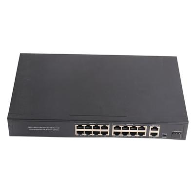 Ethernetový přepínač 16 portů 10/100M Adaptivní RJ45 2 Uplink Gigabit pro počítačové sítě EU zástrčka