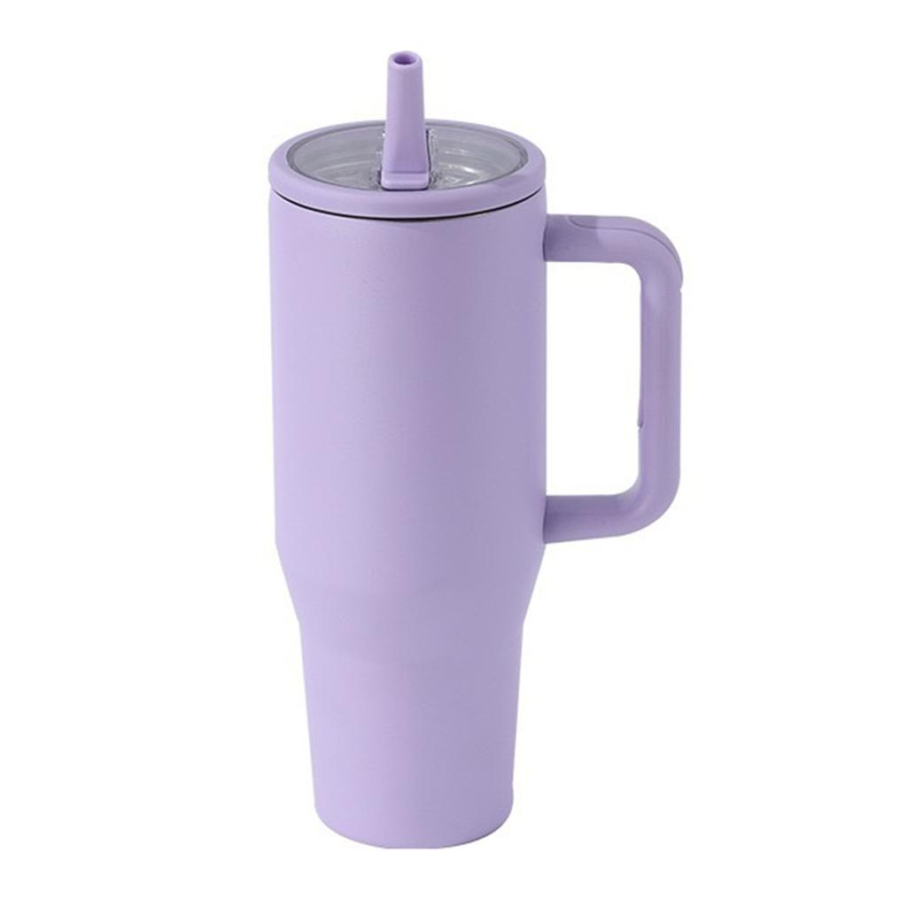 40oz Thermal Mug With Handle Insulated Long Straw Tumbler With Lids 304 Stainless Steel Coffee Tumbler Termos Cup for Travel Mug