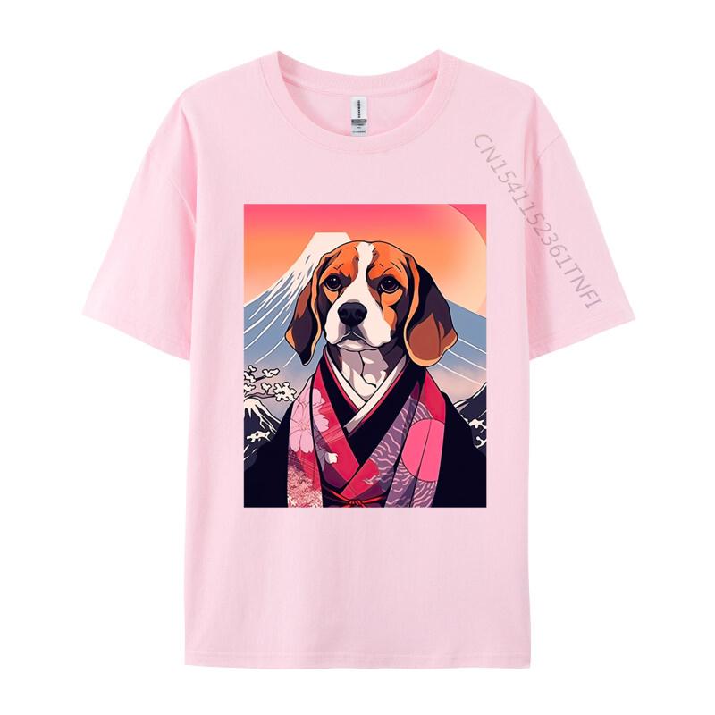 Beagle Dog Mount Fuji Tshirt Japanese Style Men T Shirt Funny Top Tshirts for Men Streetwear Mens Cotton Clothes