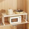 Expandable Microwave Oven Rack Adjustable Carbon Steel Countertop Storage Shelf for Kitchen Cabinet Pantry Closet Organizer