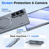 Samsung Galaxy Z Fold 8 Ultra Magnetic Protective Case with Glass Screen Protector and Ring Stand-Grey