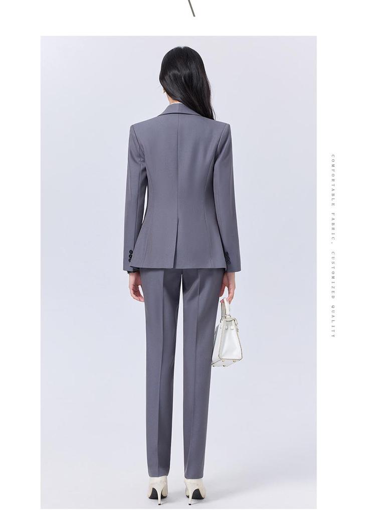 Women's Blue Suit Set for College Students: Spring/Autumn Interview & Professional Wear