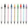 Pikser do kryształków, Długopis do kropek, Dwustronny pikser do kryształków, kamieni, ćwieków, Woskowy ołówek, Narzędzie do dekoracji manicure, zdobienia paznokci DIY