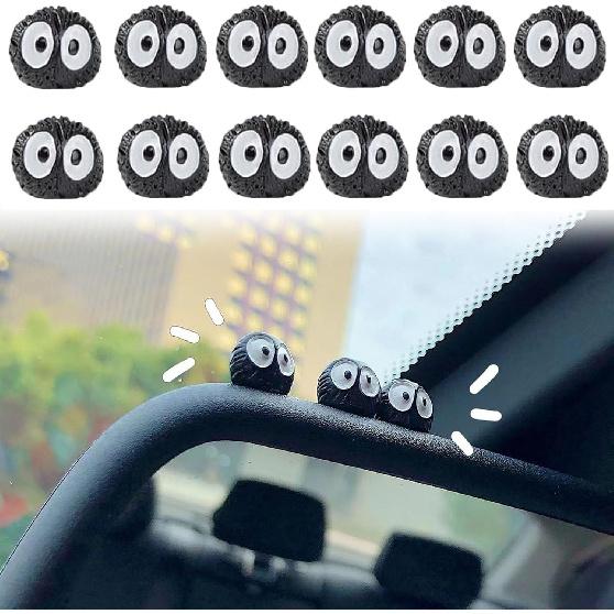 

40 PCS Soot Sprite Decor, Cute Car Accessories Dorable Anime Automotive Decoration for Auto Rearview Mirror & Dashboard, Fun Accessories Ornament for
