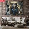 Odin Nordischer Gott Wikingerkönig Wandteppich Wandbehang Mythologie Rabe Wolf Thron Dekoration Zuhause Wohnzimmer Schlafzimmer Kunstdruck