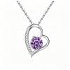 Diamond-Encrusted Heart Necklace - Elegant Clavicle Chain Gift for Her