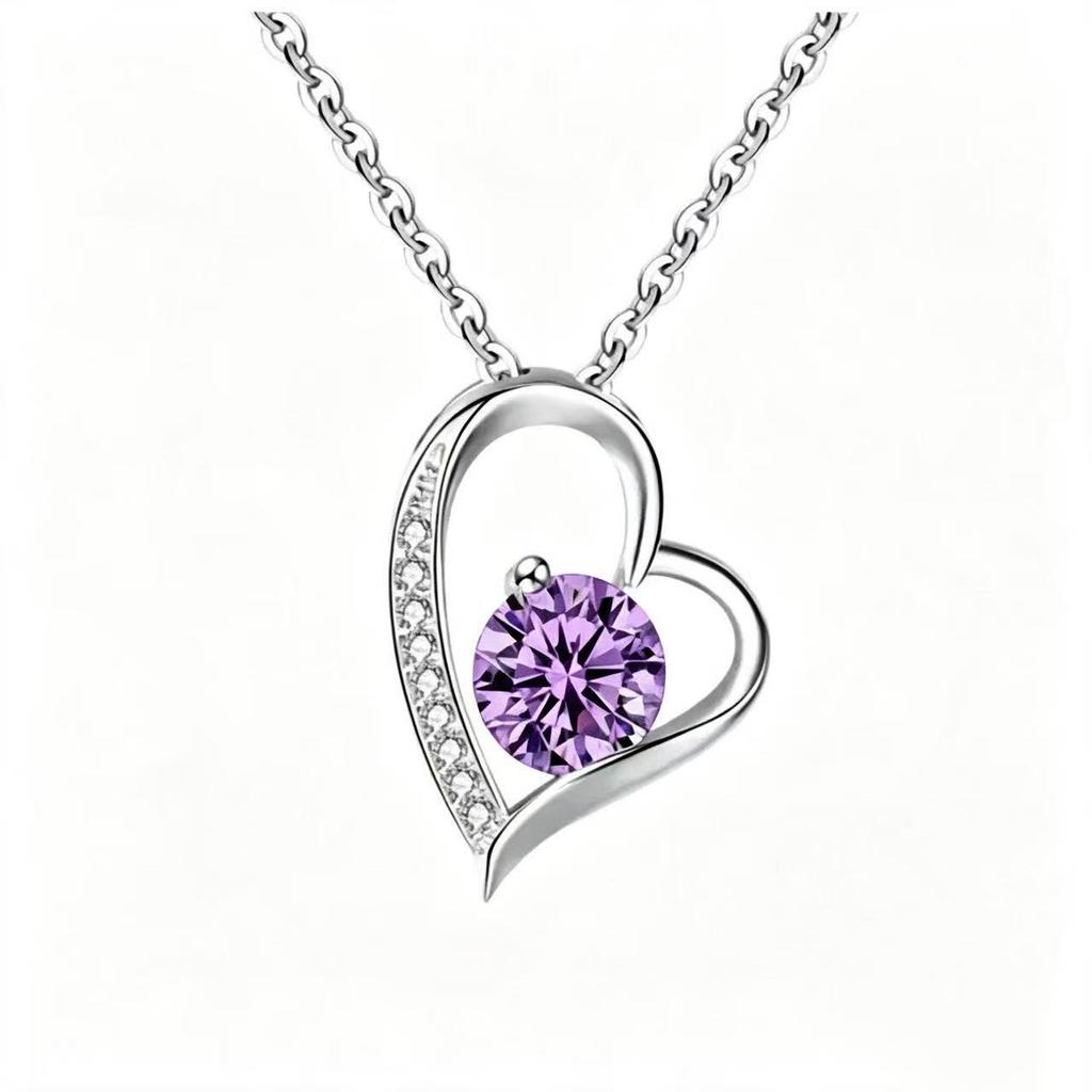 Diamond-Encrusted Heart Necklace - Elegant Clavicle Chain Gift for Her
