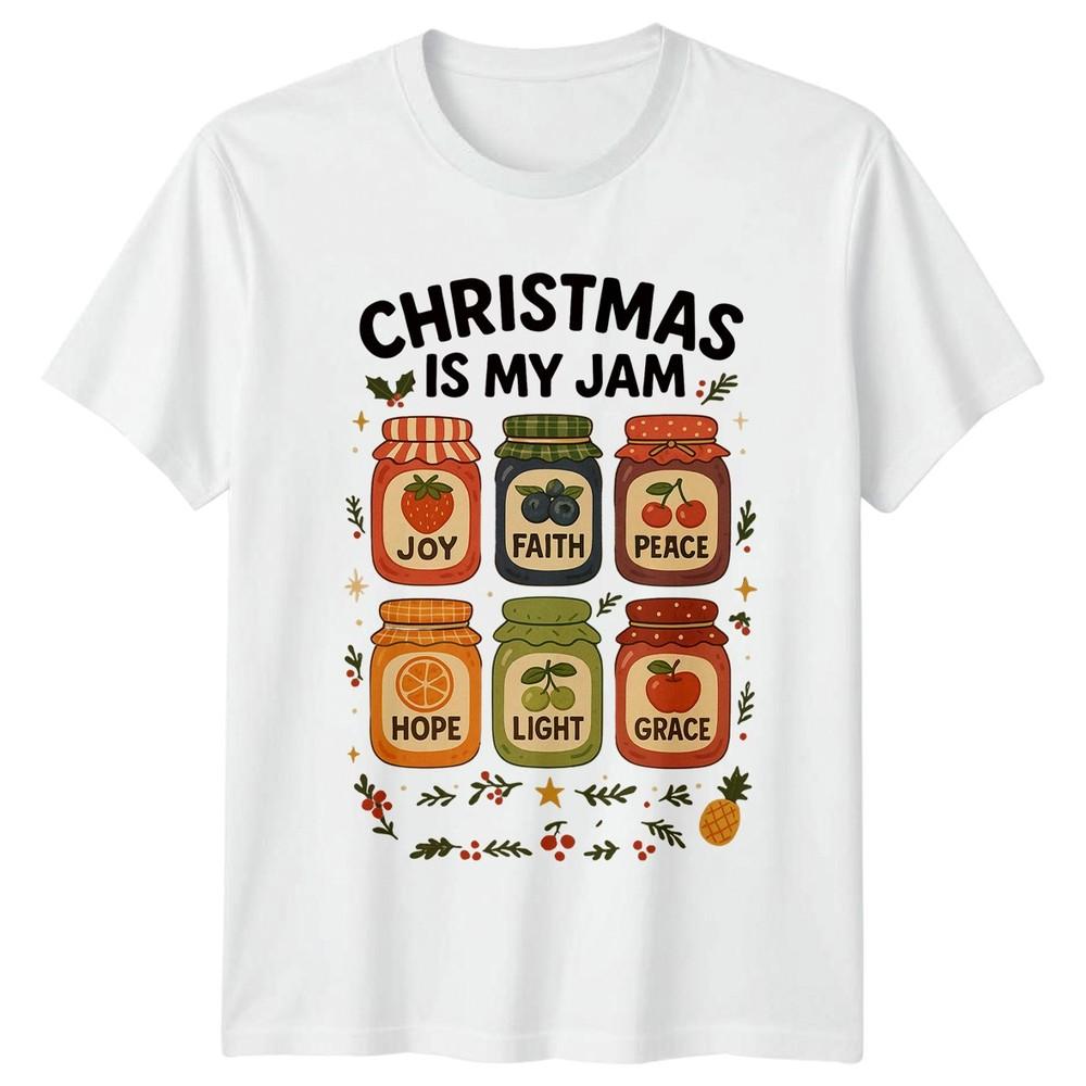 Christmas Is My Jam Holiday Christmas Unisexs TShirt Unisexs Tee Graphic Unisex Top S