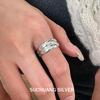 Su Chuang S925 Sterling Silver Textured Open Ring for Women - Versatile High-End Stacking Design